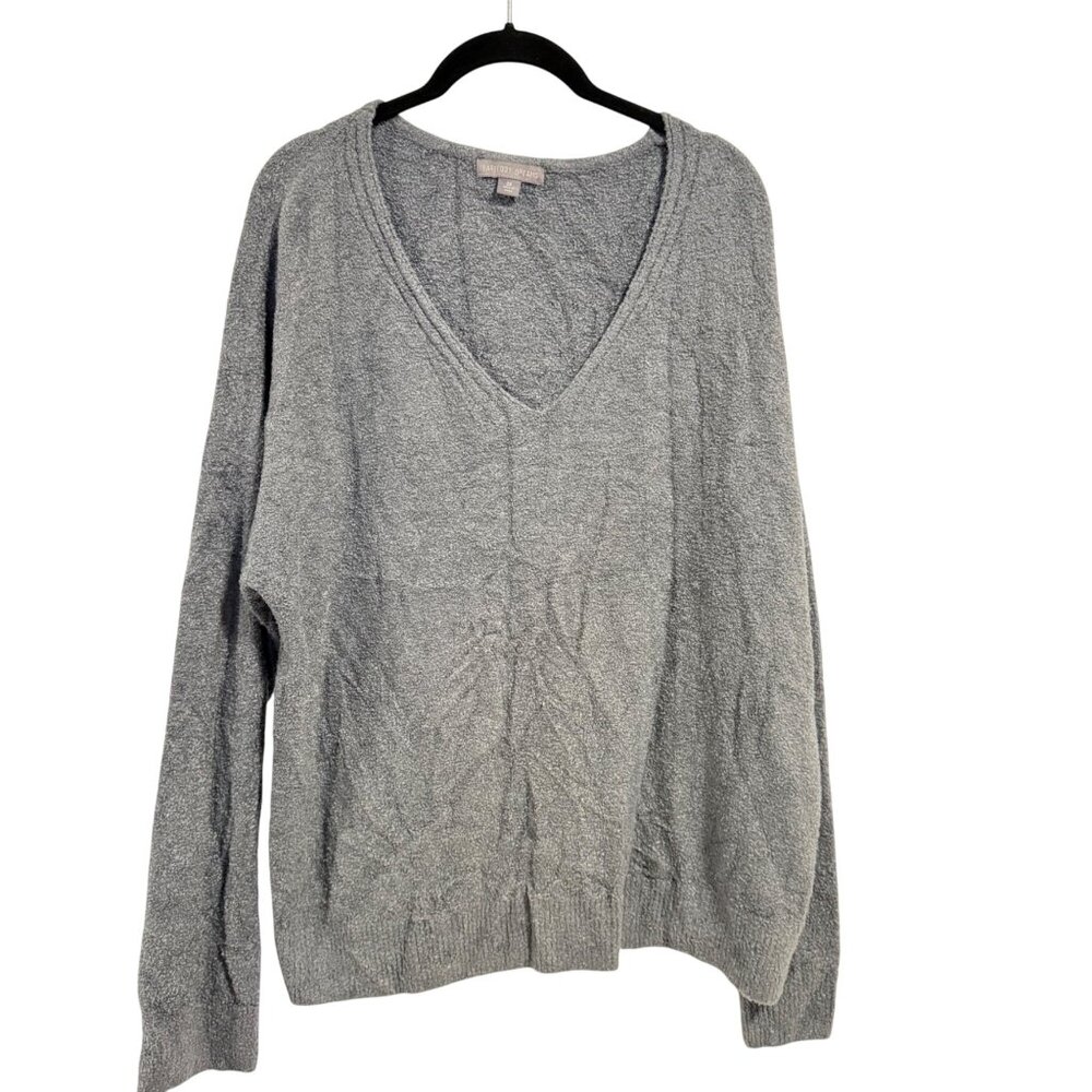 Barefoot Dreams‎ CozyChic Ultra Lite V-Neck Pullover Steel Gray/Blue Size 2X